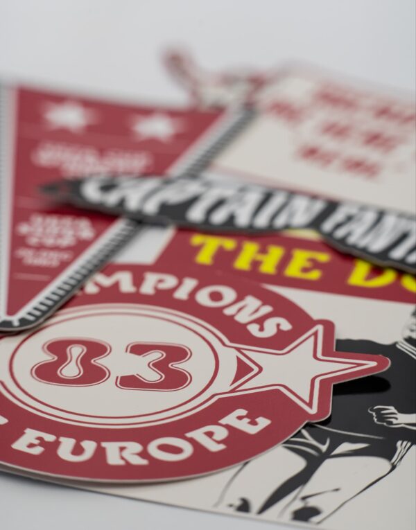 Close up photo of Champions of Europe stickers